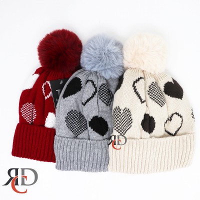 WINTER HAT LADIES - HEARTS 1CT